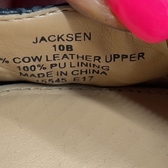 Lauren Ralph Lauren Jacksen Navy Blue Leather Pumps with chain accent Sz 10B. - Picture 11 of 11